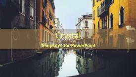  Presentation with old buildings - Presentation theme having view-of-water-street background and a coral colored foreground