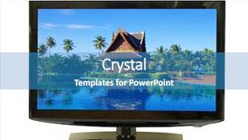  Presentation with ankle monitor - Audience pleasing presentation theme consisting of view of widescreen lcd monitor backdrop and a teal colored foreground