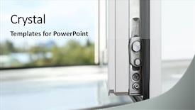  Presentation with close up view of the compass on old paper - Beautiful PPT layouts featuring view of window with hardware backdrop and a cool aqua colored foreground