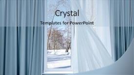  Presentation with window frame - Audience pleasing slide deck consisting of view of winter park backdrop and a light blue colored foreground