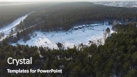  Presentation with winter forest - Presentation featuring view of winter ski base background and a dark gray colored foreground
