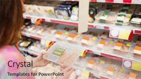  Presentation with shoulder - Beautiful presentation theme featuring view of woman holding chicken backdrop and a lemonade colored foreground