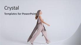  Presentation with sad woman walking - Presentation theme having view of woman model walk background and a light gray colored foreground