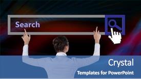  Presentation with rear view mirror - Presentation design consisting of view of woman touching search background and a teal colored foreground