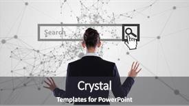  Presentation with composite - Presentation theme enhanced with view of woman with search background and a  colored foreground