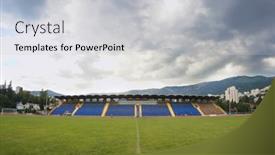  Presentation with stadium - PPT theme enhanced with view-of-yalta-municipal-city background and a light gray colored foreground