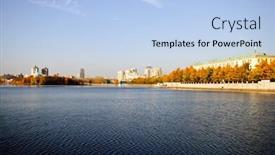  Presentation with city - Colorful slides enhanced with view-of-yekaterinburg-city backdrop and a light blue colored foreground