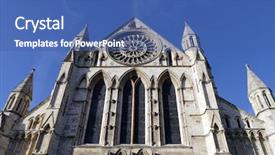  Presentation with postcard - Presentation featuring view of york minster rose background and a ocean colored foreground