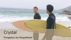  Presentation with ethnic - Slide deck having view of young multi-ethnic background and a coral colored foreground