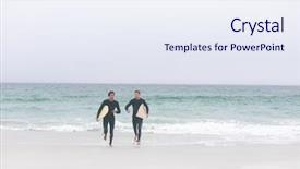  Presentation with ethnic - Presentation design consisting of view of young multi-ethnic background and a sky blue colored foreground