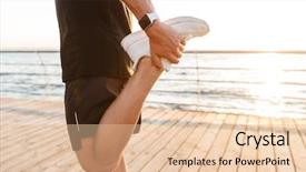  Presentation with doing the right thing - Audience pleasing slides consisting of view of young sportsman doing backdrop and a lemonade colored foreground