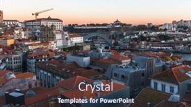  Presentation with old - Colorful PPT theme enhanced with view old downtown of porto dom luis i bridge and douro river portugal backdrop and a tawny brown colored foreground
