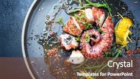  Presentation with octopus - Amazing presentation theme having cooked with salicornia lemon curd backdrop and a tawny brown colored foreground