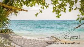  Presentation with jamaica - Presentation design featuring view-on-a-tropical-beach background and a mint green colored foreground