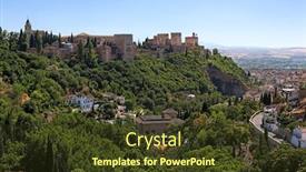  Presentation with granada - Colorful theme enhanced with view-on-alhambra-and-granada backdrop and a tawny brown colored foreground