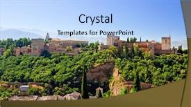  Presentation with granada - Amazing theme having view-on-alhambra-at-sunny backdrop and a light blue colored foreground