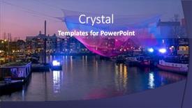  Presentation with festival - PPT theme enhanced with view-on-amsterdam-during background and a teal colored foreground