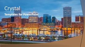 Presentation with maryland - Presentation design having view-on-baltimore-skyline background and a teal colored foreground