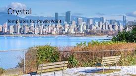  Presentation with vancouver - Slide deck enhanced with view on beautiful vancouver park background and a light blue colored foreground
