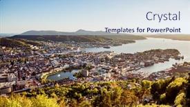  Presentation with norway - Amazing presentation having view-on-bergen-norway backdrop and a sky blue colored foreground