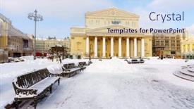  Presentation with russia - Slide deck featuring view-on-bolshoi-theatrein-moscow background and a sky blue colored foreground