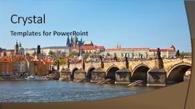  Presentation with jacques charles - Presentation design having view on charles bridge prague background and a light blue colored foreground