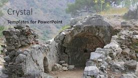  Presentation with church - Amazing PPT theme having view-on-chimera-church-ruin backdrop and a light gray colored foreground