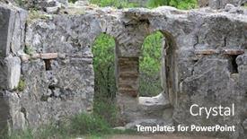  Presentation with church - Amazing slide set having view-on-chimera-church-ruin backdrop and a gray colored foreground