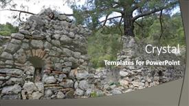  Presentation with church - Amazing PPT layouts having view-on-chimera-church-ruin backdrop and a gray colored foreground