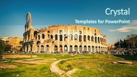  Presentation with rome italy - Presentation theme having view on coliseum in rome background and a ocean colored foreground