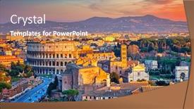  Presentation with rome italy - Presentation design enhanced with view-on-colosseum-in-rome background and a coral colored foreground