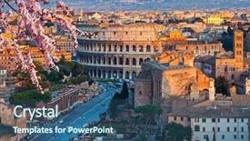  Presentation with rome italy - Presentation design enhanced with view on colosseum in rome background and a ocean colored foreground