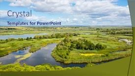  Presentation with ukraine - PPT theme featuring view-on-delta-river background and a light blue colored foreground