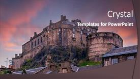  Presentation with castle - Presentation theme having view-on-edinburgh-castle background and a dark gray colored foreground