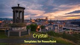  Presentation with castle - Theme enhanced with view-on-edinburgh-skyline background and a tawny brown colored foreground