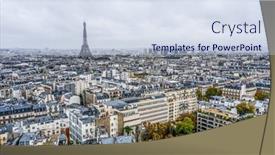  Presentation with eiffel tower - PPT theme consisting of view-on-eiffel-tower-over background and a sky blue colored foreground