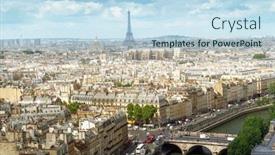  Presentation with eiffel tower paris france - Colorful presentation design enhanced with view-on-eiffel-tower-paris backdrop and a sky blue colored foreground