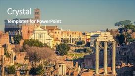  Presentation with rome italy - PPT layouts featuring view-on-forum-romanum background and a seafoam green colored foreground