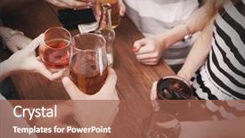  Presentation with alcohol - Presentation design with view on friends having alcoholic background and a red colored foreground