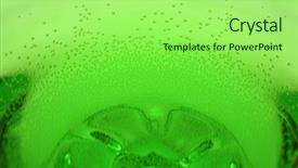  Presentation with green glass - Presentation theme featuring view on green aerated water background and a seafoam green colored foreground