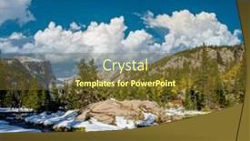  Presentation with snow mountain - Theme featuring view-on-hallett-peak background and a tawny brown colored foreground