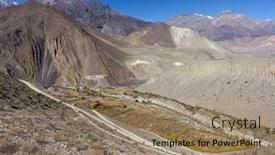  Presentation with nepal - Theme featuring view-on-kagbeni-village background and a coral colored foreground
