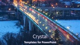  Presentation with dawn - Presentation theme featuring view on key bridge at dawn washington dc usa background and a navy blue colored foreground