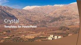  Presentation with mountain snow - Slide deck having view-on-majdal-shams background and a coral colored foreground