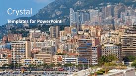  Presentation with modern building - Presentation theme featuring view-on-modern-building background and a teal colored foreground