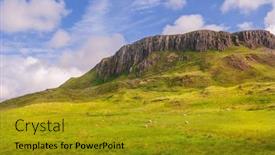  Presentation with mountain view - Presentation consisting of view-on-mountain-ridgeclose background and a gold colored foreground