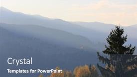  Presentation with mountain view - Theme enhanced with view-on-mountain-ridges background and a ocean colored foreground