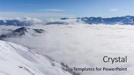  Presentation with russia - Slides featuring view on mountains and blue sky above clouds krasnaya polyana sochi russia background and a light gray colored foreground