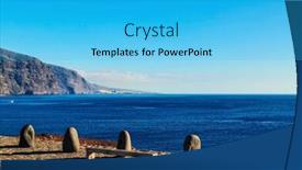  Presentation with mountains - Slide deck having view-on-mountains-near-punto background and a cyan colored foreground