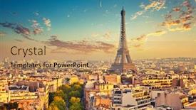  Presentation with paris france - Presentation with view-on-paris-at-summer background and a coral colored foreground